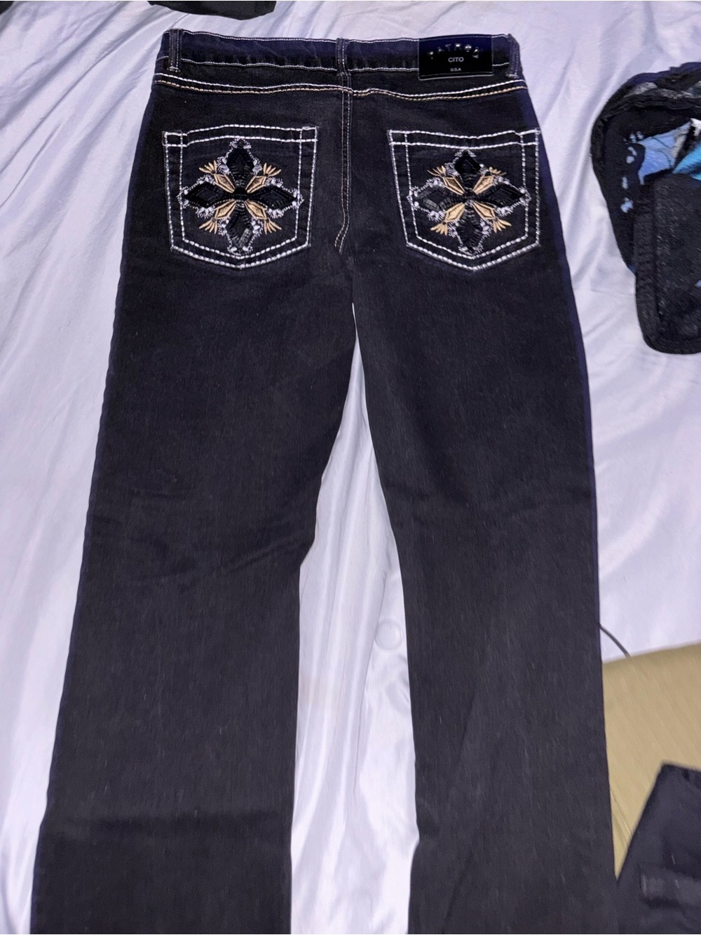 & Other Stories Black Jeans with Embroidered Back Pockets